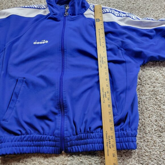 DIADORA Tracksuit Jacket Mens  Medium Blue Full Zip Graphic - Picture 4 of 7